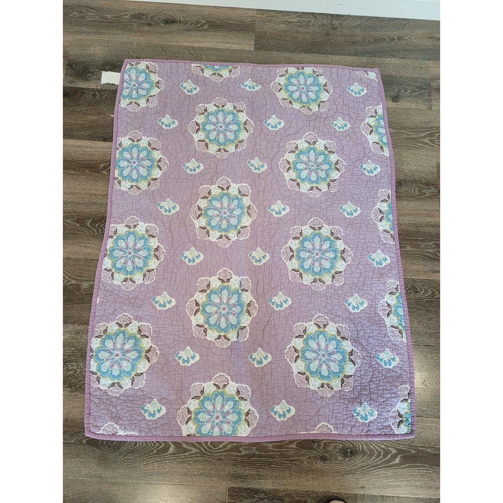 Pottery Barn‎ Kids Baby Crib Quilt Purple Brooklyn Mandala Toddler Blanket #k2